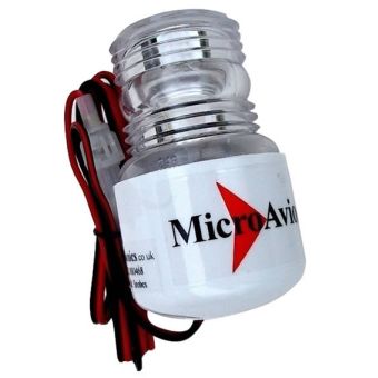 Strobe MM030 - Stand alone self contained strobe head, has no remote driver box. Can be connected to a standard 12 volt battery. Ideal for paramotor, Microlight and small aircraft.   Flashes rate of 60 per minute. Visible up to 2 miles away. 