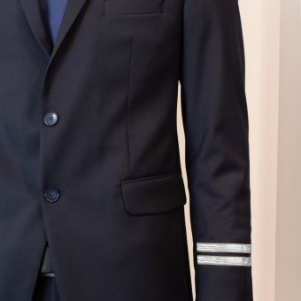 TRIBECA - Men's Pilot Uniform Jacket - Silver - 2 Row Braid