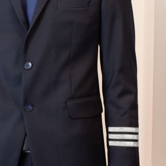 TRIBECA - Men's Pilot Uniform Jacket - Silver - 3 Row Braid