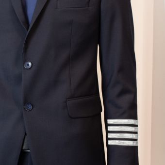 TRIBECA - Men's Pilot Uniform Jacket - Silver - 4 Row Braid
